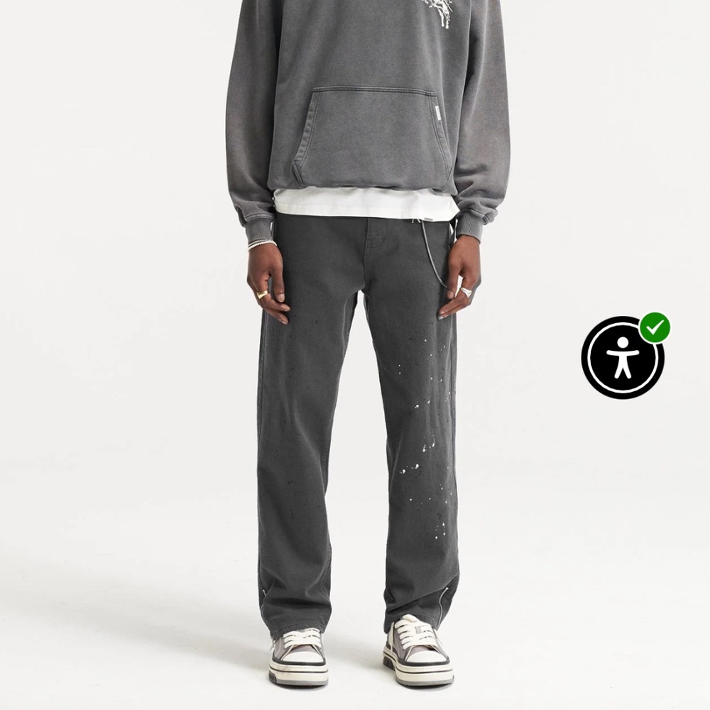 Represent Clothing Paint Splatter Zipper Hem Jeans